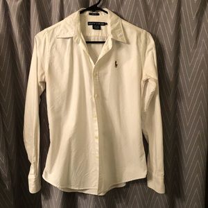 Ralph Lauren white button down slim fit size 2